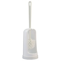 Click for a bigger picture.Toilet Brush With Holder - White 17 inch