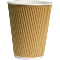 Click for a bigger picture.Ripple Double Wall Cup - Brown 12oz 500 per case