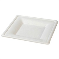 Click for a bigger picture.Bagasse Square Plate - White 200x200x12mm 500 per case