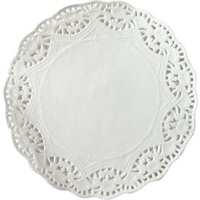 Click for a bigger picture.Round Doyleys - White 16.5cm 6.5 inch