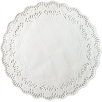 Click for a bigger picture.Round Doyleys - White 24cm 9.5 inch