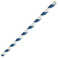 Click for a bigger picture.Paper Straws - Blue White 8"