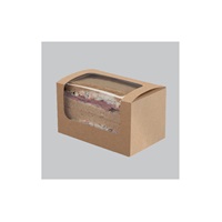 Click for a bigger picture.Kraft Square-Cut Sandwich Pack - 125x77x72mm 500 per case