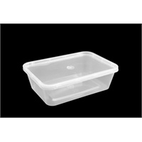Click for a bigger picture.Microwavable Takeout Containers with Lids - Clear 500ml  250 per case