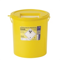 Click for a bigger picture.Sharps Bin With Yellow Lid - Yellow 22 litre