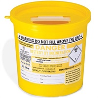Click for a bigger picture.Sharps Bin With Yellow Lid - 2.5 litre