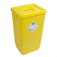 Click for a bigger picture.Rectangular Theatre Disposal Bin With Lid - Yellow 60 litre