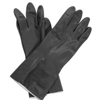 Click for a bigger picture.Heavy Weight Rubber Gloves - Black  Small