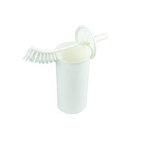 Click for a bigger picture.Toilet Brush and Holder - White 13 inch