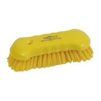 Click for a bigger picture.Curved Stiff Scrub Brush - Yellow 198mm