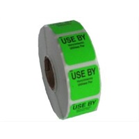 Click for a bigger picture.Use By Labels 1000 per roll