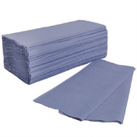 Click for a bigger picture.Katrin Zig Zag Hand Towels - Blue 1ply 5000 per case
