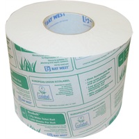 Click for a bigger picture.Bay West Ecosoft Toilet Roll - 1ply White 142.5m 1250 sheets per roll   36 rolls per case