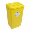 Click here for more details of the Rectangular Theatre Disposal Bin With Lid - Yellow 60 litre
