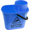 Click here for more details of the Mop Plastic Bucket With Wringer - Blue 15 litre