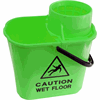 Click here for more details of the Mop Plastic Bucket With Wringer - Green 15 litre