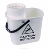 Mop Plastic Bucket With Wringer - White 15 litre