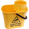 Click here for more details of the Mop Plastic Bucket With Wringer - Yellow 15 litre