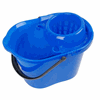 Click here for more details of the Plastic Mop Bucket With Wringer - Blue 15 litre