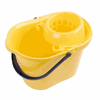 Plastic Mop Bucket With Wringer - Yellow 15 litre