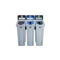 Click for a bigger picture.Slim Jim Recycling Station 3 Stream  General Paper Mixed Recycling