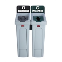 Click for a bigger picture.Slim Jim Recycling Station Bundle 2 Stream General Waste Mixed Recycling
