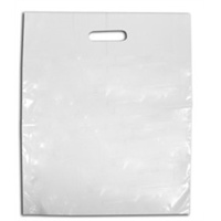 Click for a bigger picture.Carrier Bags - White 15x18x3 inch 120g 500 per case