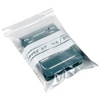Click for a bigger picture.Grip Sealed Mini Bag with Write on Panels - clear 5x7.1/2 inch 1000 per case
