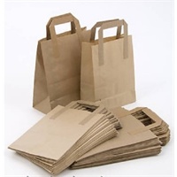Click for a bigger picture.T-Away Bags - Brown Medium 10 x 8 x 5" 260 x 200 x 130mm   250 Per Case