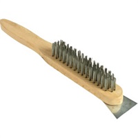 Click for a bigger picture.Wire Hand Brush With Scraper - 4 row