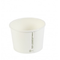 Click for a bigger picture.Soup Biodegradable Containers - White 8oz 1000 per case