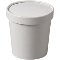 Click for a bigger picture.Food Container With Lid - White 12oz 250 per case