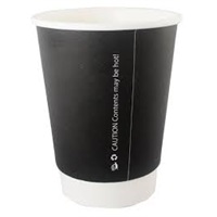 Click for a bigger picture.Matt Double Wall Cups - Black 12oz 500 per case