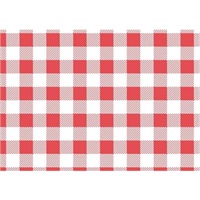 Click for a bigger picture.Gingham GreaseProof Paper - Red 25X20cm 1000 sheets per case