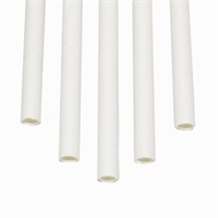 Click for a bigger picture.Paper Sip Straws - White 5.5 inch 6mm Dia
