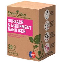 Click for a bigger picture.EnviroShot Surface And Equipment Sanitiser - 20 Capsules Per Box