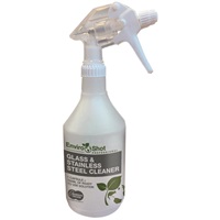Click for a bigger picture.EMPTY Printed Trigger Bottle - Glass And Stainless Steel Cleaner