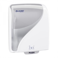 Click for a bigger picture.Lucart Identity Autocut Towel Dispenser - White 38.1 x 29 x 22.3cm  28cm Per Sheet
