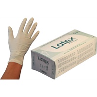Click for a bigger picture.Latex Gloves - White Large 100 Per Box