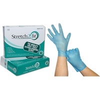 Click for a bigger picture.Stretch 2 Fit Gloves - Blue  Large 200 Per Box