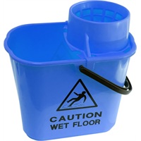 Click for a bigger picture.Mop Plastic Bucket With Wringer - Blue 15 litre