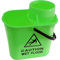 Click for a bigger picture.Mop Plastic Bucket With Wringer - Green 15 litre