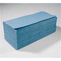 Click for a bigger picture.Interfold Hand Towels - Blue 1ply 4000 per case