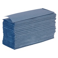 Click for a bigger picture.Z-Fold Hand Towels - Blue 1ply 3000 per case