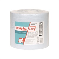 Click for a bigger picture.Wypall L20 Wipers - Blue 2ply 500 sheets per roll
