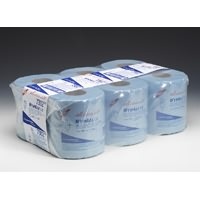 Click for a bigger picture.Wypall Wipers - Centrefeed Roll 2ply Blue 300 sheets per roll  6 per case