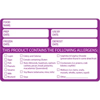 Click for a bigger picture.Allergen Storage Label - 50mmx100mm  4x2 inch