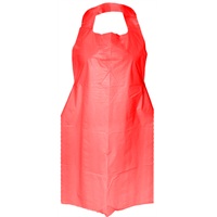 Disposable Plastic Aprons - Red 42x27 inch