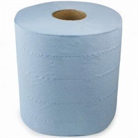Click for a bigger picture.CentreFeed Rolls - Blue 1ply 400 mtr x 175mm 6 per case