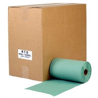 Click for a bigger picture.Towel Rolls - Green 1ply 8 inch  20cm  200mmx76m 16 per case